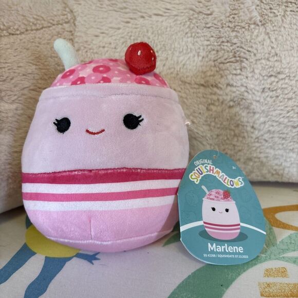 NWT Squishmallow Food Marlene the Strawberry Cereal Scented 5” Soft Plush - Picture 1 of 2